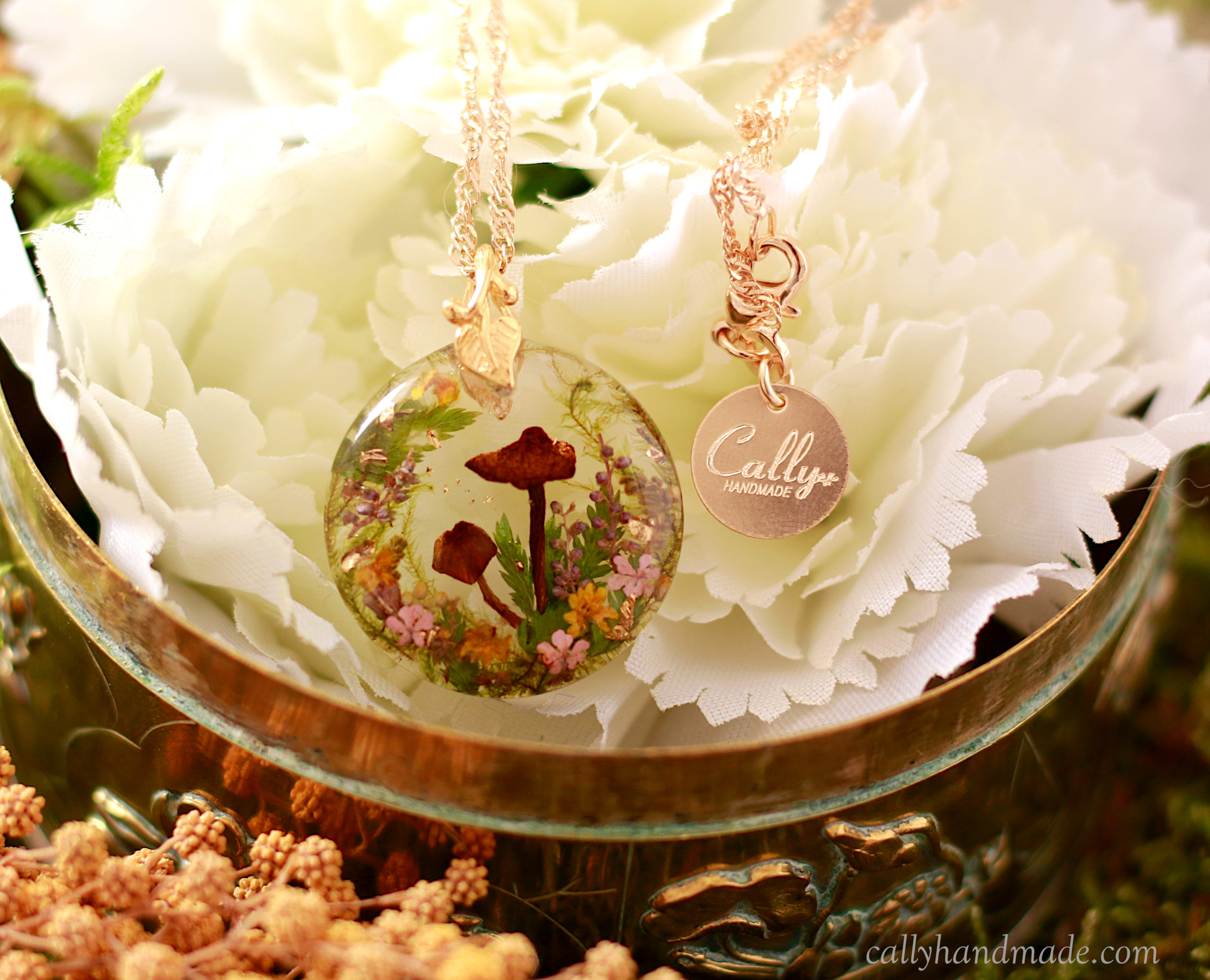 champi 2 collier nature champignons cally handmade