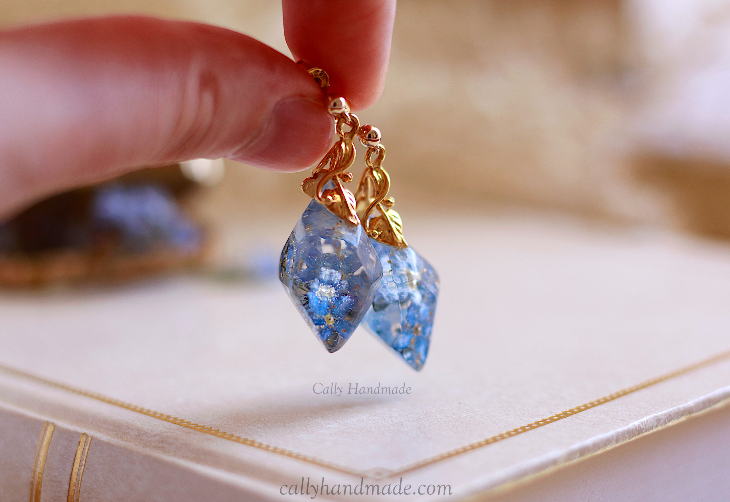 bo wedding blue 1 boucles d'oreilles myosotis mariage ne m'oublie pas