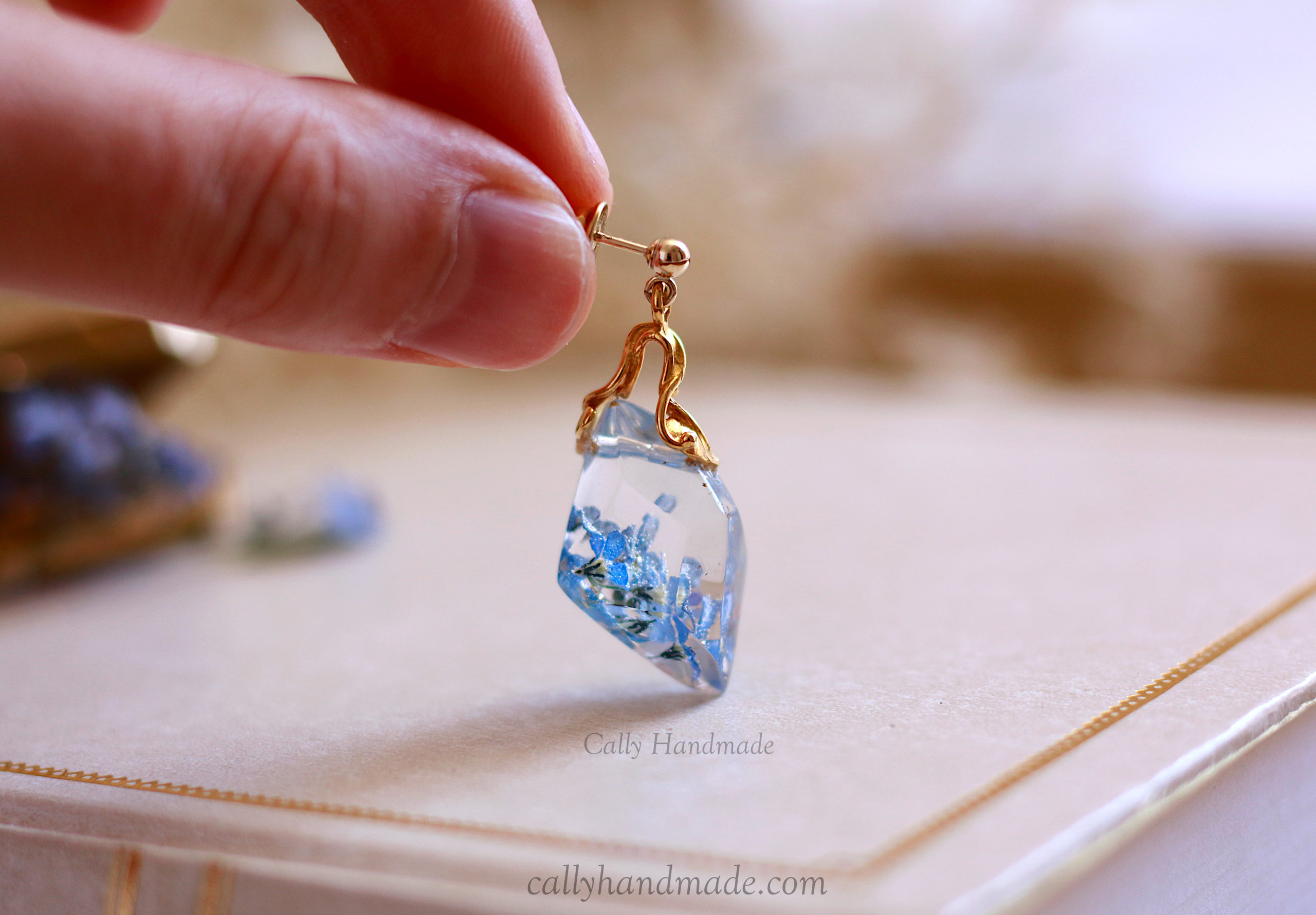 bo wedding blue 3 boucles d'oreilles myosotis mariage ne m'oublie pas