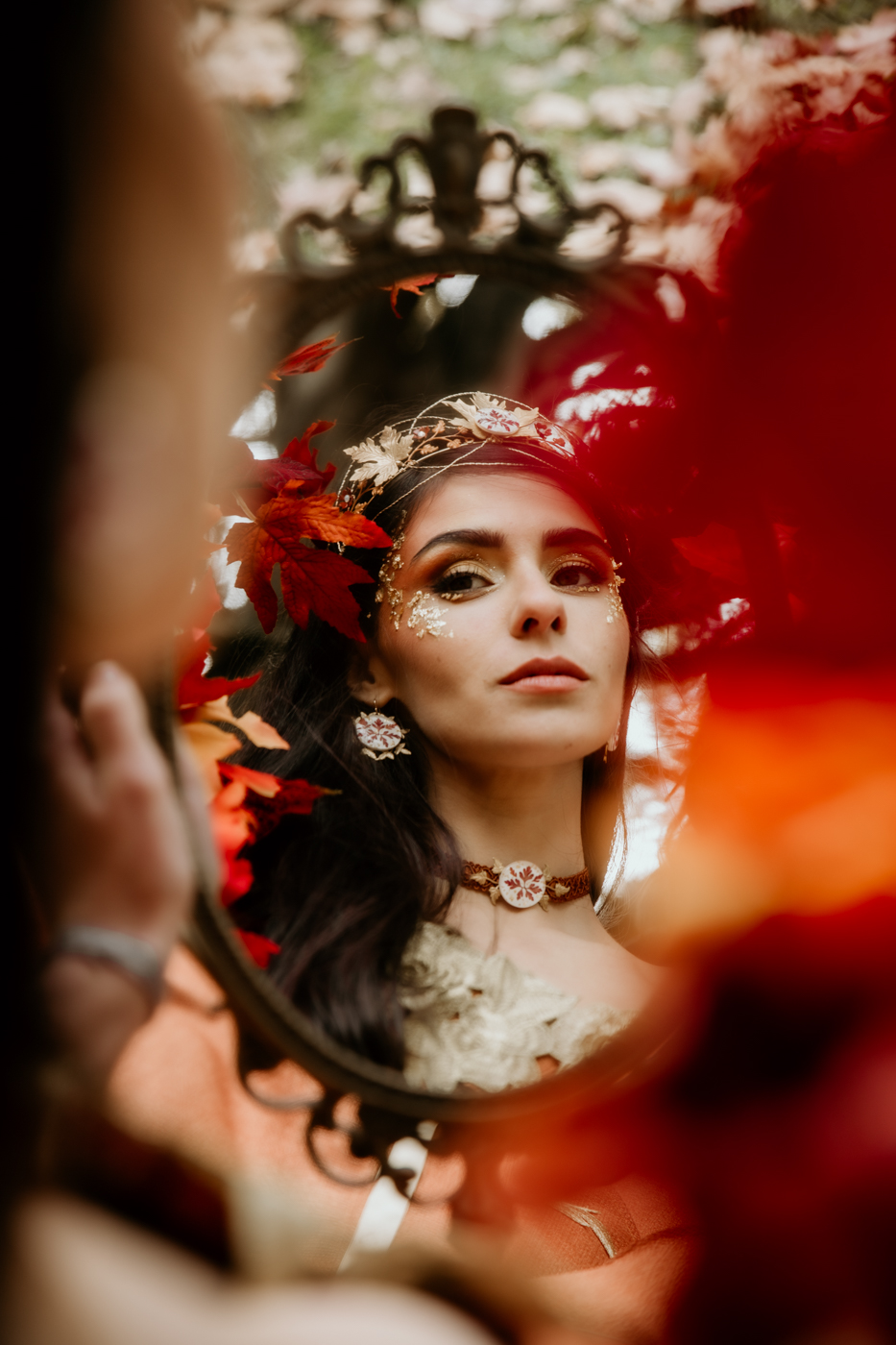 coppeephoto-inspi-automne-104 choker collier laiton doré résine biosourcée fleurs séchées automne